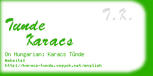 tunde karacs business card